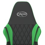 vidaXL Chaise de jeu de massage Noir et vert Similicuir