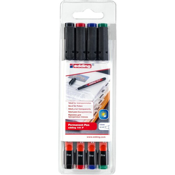 Feutre Permanent 141 f Etui de 4 Assorti 0 6 mm EDDING