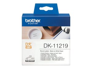 DK-11219 Etiquettes rondes pré-découpées (1200) Ø12mm BROTHER