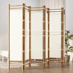 vidaXL Cloison de séparation pliante 6 panneaux 240 cm Bambou et toile