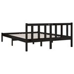 vidaXL Cadre de lit sans matelas noir bois massif