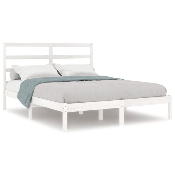 vidaXL Cadre de lit Blanc Bois de pin massif 120x200 cm