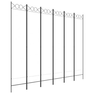 vidaXL Cloison de séparation 6 panneaux Blanc 240x200 cm Tissu