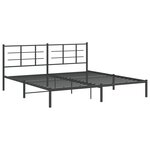 vidaXL Cadre de lit métal sans matelas avec tête de lit noir 193x203cm