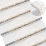 vidaXL Tapis d'escalier 20 pièces 56 x 17 x 3 cm Blanc Demi-rond