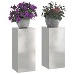 vidaXL Support de Plante 2 Pièces Argent 24 x 24 x 55 cm Acier inoxydable