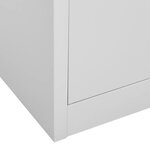 Armoire de bureau design moderne rangement 90 x 40 x 180 cm avec 3 étagères réglables en acier gris clair 02_0046912