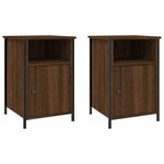 vidaXL Tables de chevet 2Pièces Chêne marron 40x42x60cm Bois d'ingénierie