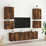 vidaXL Meuble TV mural chêne fumé 40 5x30x40 cm bois d'ingénierie