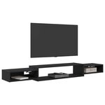 vidaXL Meuble TV mural Montage mural Chêne noir 180 x 28 x 21 cm