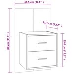 vidaXL Table de chevet murale Chêne fumé
