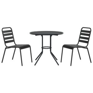 vidaXL Ensemble de chaises de jardin empilables 3 Pièces anthracite
