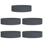 vidaXL Pots de jardin 5 Pièces Anthracite 80 x 80 x 20 cm Acier