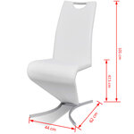 Vidaxl chaises de salle à manger 2 pièces blanc similicuir