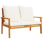 vidaXL Salon de jardin 4 Pièces avec coussins Bois d'acacia solide