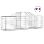 vidaXL Paniers à gabions arqués 14 Pièces 200x50x60/80 cm fer galvanisé