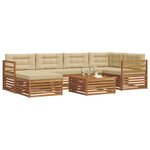 vidaXL Ensemble de canapés d'extérieur 7 Pièces Naturel et Beige