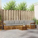 vidaXL Ensemble de canapés d'extérieur 7 pc Gris Naturel et Clair