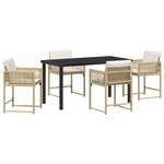 vidaXL Ensemble de salle à manger pour jardin 5 Pièces Beige polyrotin
