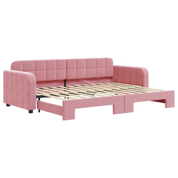 vidaXL Lit de jour avec gigogne sans matelas rose 80x200 cm