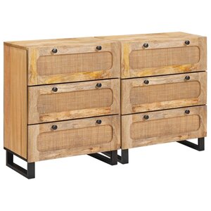 vidaXL Buffet 2 Pièces Marron 60 x 33 x 75 cm Bois de mangue massif