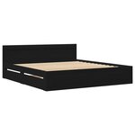 vidaXL Cadre de lit avec tête de lit noir 200x200 cm bois d'ingénierie