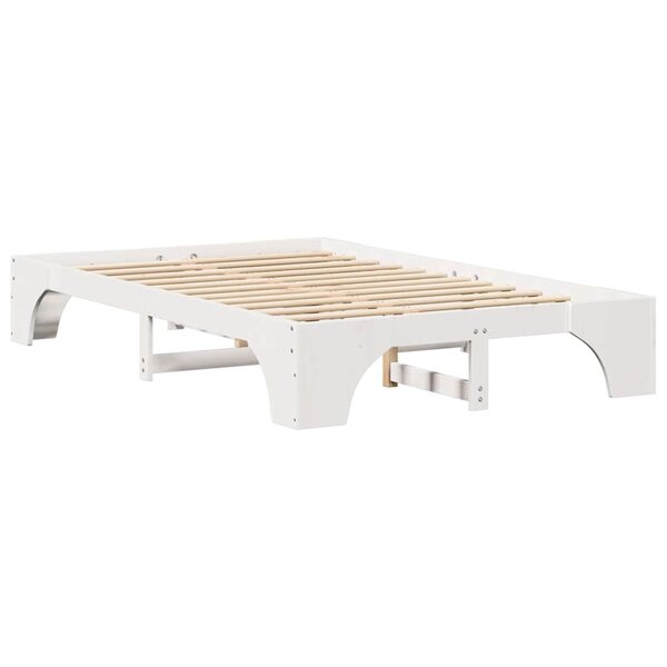 vidaXL Cadre de lit Blanc 120x190 cm en pin massif