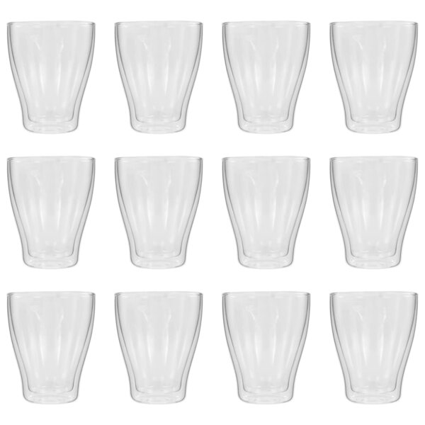 vidaXL Verres à latte macchiato double paroi 12 Pièces 370 ml