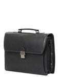 Cartable serviette Katana architecte en cuir - 38 cm - 2 soufflets - 69327 - Noir