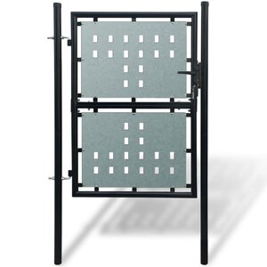 vidaXL Portail simple de clôture Noir 100x175 cm