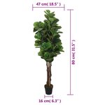 vidaXL Ficus lyrata artificiel 96 feuilles 80 cm vert