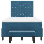 vidaXL Lit à Ressorts avec Matelas & Banc Bleu Marine 120x190 cm Velours