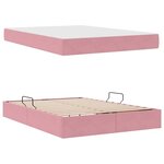 vidaXL Lit avec rangement et matelas Rose 140 x 200 cm Velours