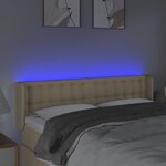 vidaXL Tête de lit à LED Crème 147x16x78/88 cm Tissu