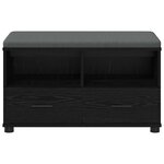 vidaXL Banc d'entrée avec coussin Chêne noir 80 x 38 x 46 cm