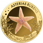 Monnaie COMMON STARFISH Sea Creatures 1/1000 Oz Or 3000 Francs Chad (PRÉCOMMANDE)
