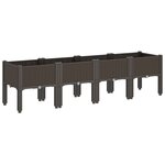 vidaXL Jardinière avec pieds marron 160x40x42 cm PP