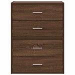 vidaXL Armoires avec 2 tiroirs 2 Pièces chêne marron bois d'ingénierie