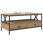 vidaXL Table basse chêne artisanal 100 x 51 x 45 cm Bois d'ingénierie