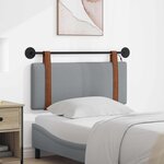 vidaXL Tête de lit suspendue Avec lumière LED Gris clair PU antique