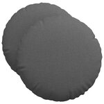 vidaXL Coussins de siège 2 pc Tissu Gris foncé Ø50 x 19 cm