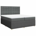 vidaXL Sommier à lattes de lit avec matelas Gris foncé 200x200cm Tissu