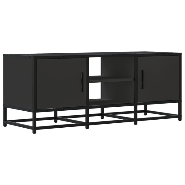 vidaXL Meuble TV noir 100x35x41 cm bois d'ingénierie et métal