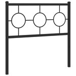 vidaXL Tête de lit métal noir 90 cm