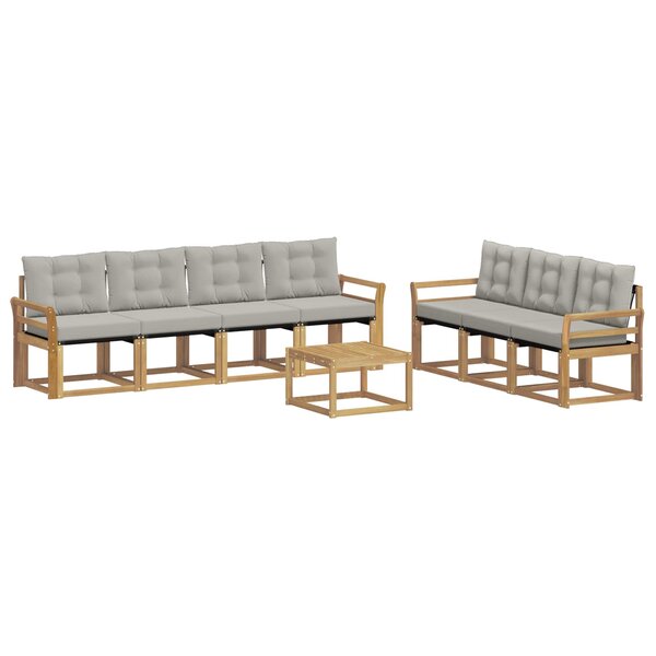 vidaXL Ensemble de canapés d'extérieur 8 pc Blanc et gris clair