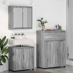 vidaXL Ensemble de mobilier de salle de bain 3 Pièces Gris Sonoma