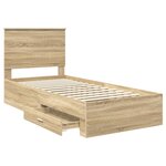 vidaXL Cadre de lit Chêne Sonoma 90 x 200 cm Bois d'ingénierie