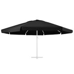 vidaXL Tissu de remplacement pour parasol d'extérieur Noir 610 cm