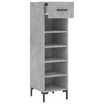 vidaXL Armoire à chaussures gris béton 30x35x105 cm bois d'ingénierie