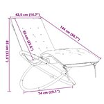 vidaXL Chaise longue géométrique avec coussin noir et gris acier